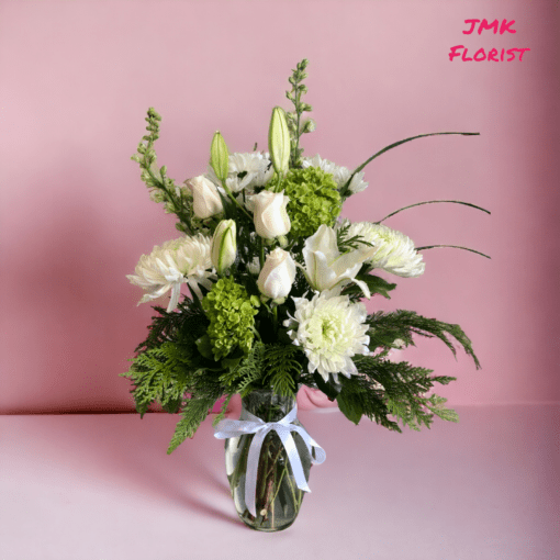 jmk white rose arrangement PhotoRoom