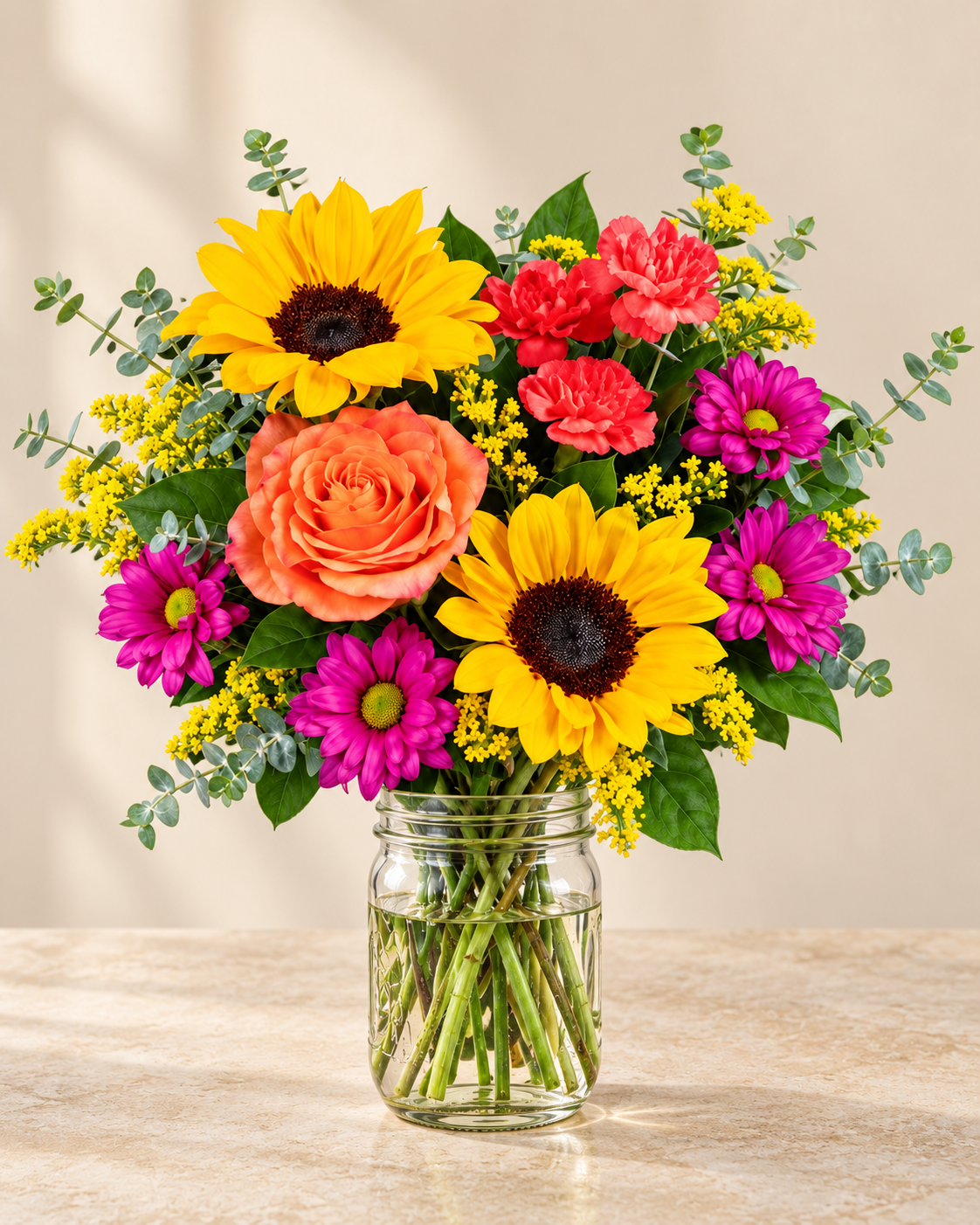 Elegant bouquet in a clear mason jar 1.png