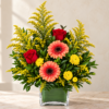 Red roses coral gerberas and solidago 1.png